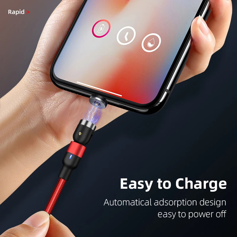 
360 Rotate magnetic phone charger cable and Straight Use magnetic usb charging cable 