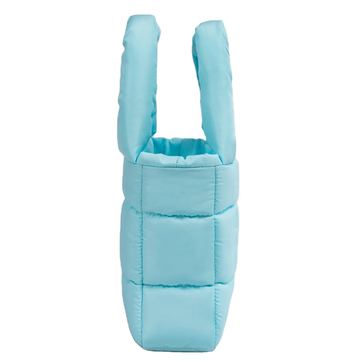mini puffy tote handbag hobo quilted with soft padded down portable winter lady women puffer tote bag