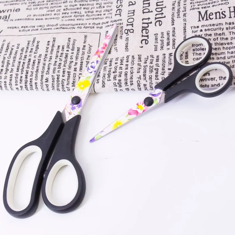 Scissors Set of 2 Soft Rubber Grip Handle Right Handed Scissors Suitable for School Office and Family Daily Use