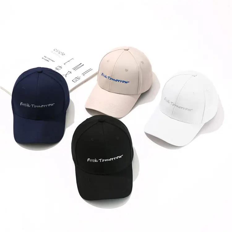 Wholesale 6 Panel 100% Cotton Custom No Brand 3D Embroidery LOGO Letters Brass Buckle Adjuster Baseball Cap