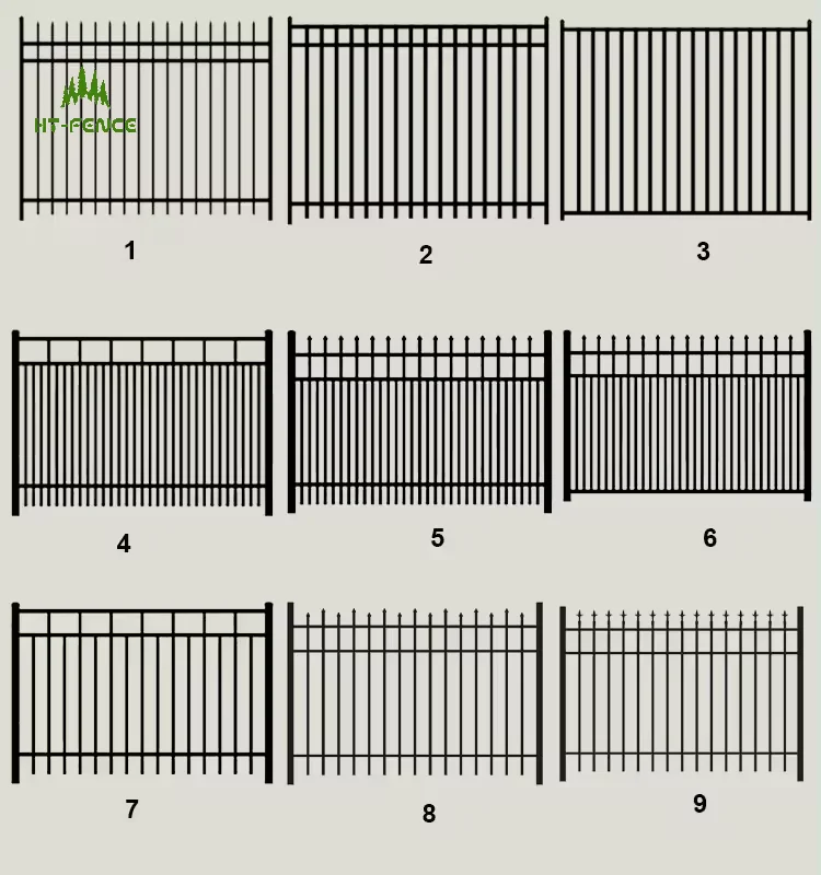 HT-FENCE промышленный стальной забор с черным порошковым покрытием металлическое копье/плоский верх 6x8 футов Алюминиевый