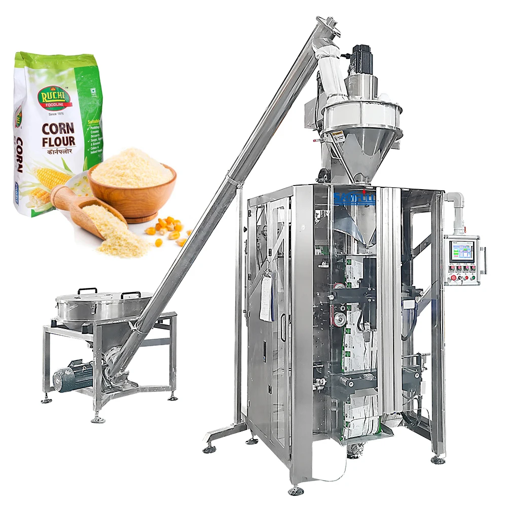Full automatic vertical rice flour filling packing machine powder pouch 1kg to 5kg corn flour packing machine