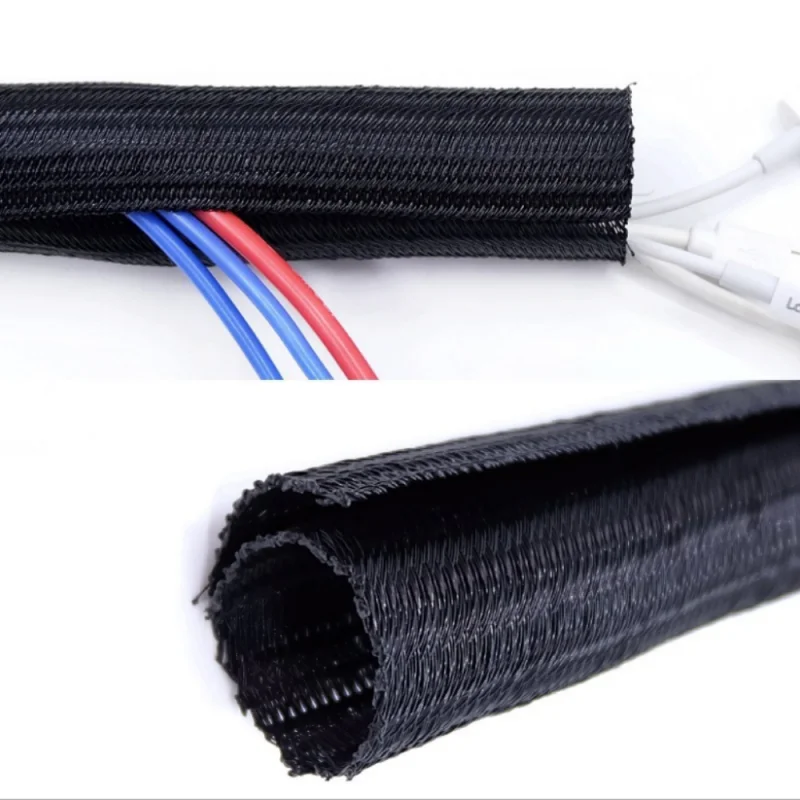 Heavy Duty Self-closing Woven Cable Wrap Braided Cable Sleeve