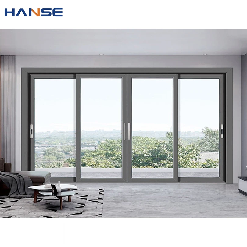 Commercial windproof waterproof panoramic exterior and interior use aluminium doors and windows sliding door system glass doors