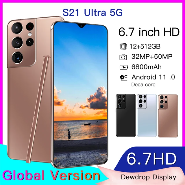 Глобальная версия оригинальный S21 Ultra 16GB + 512GB Android смартфон с поддержкой стилуса 4G 5G Сеть супер выносливость мобильного