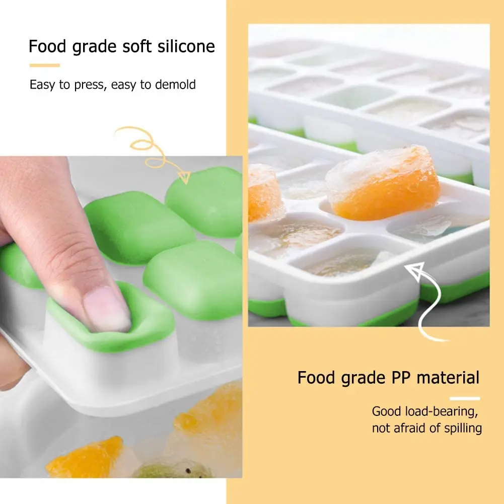 XX   Easy to demould Christmas mold 14 hole silicone ice tray with detachable cover