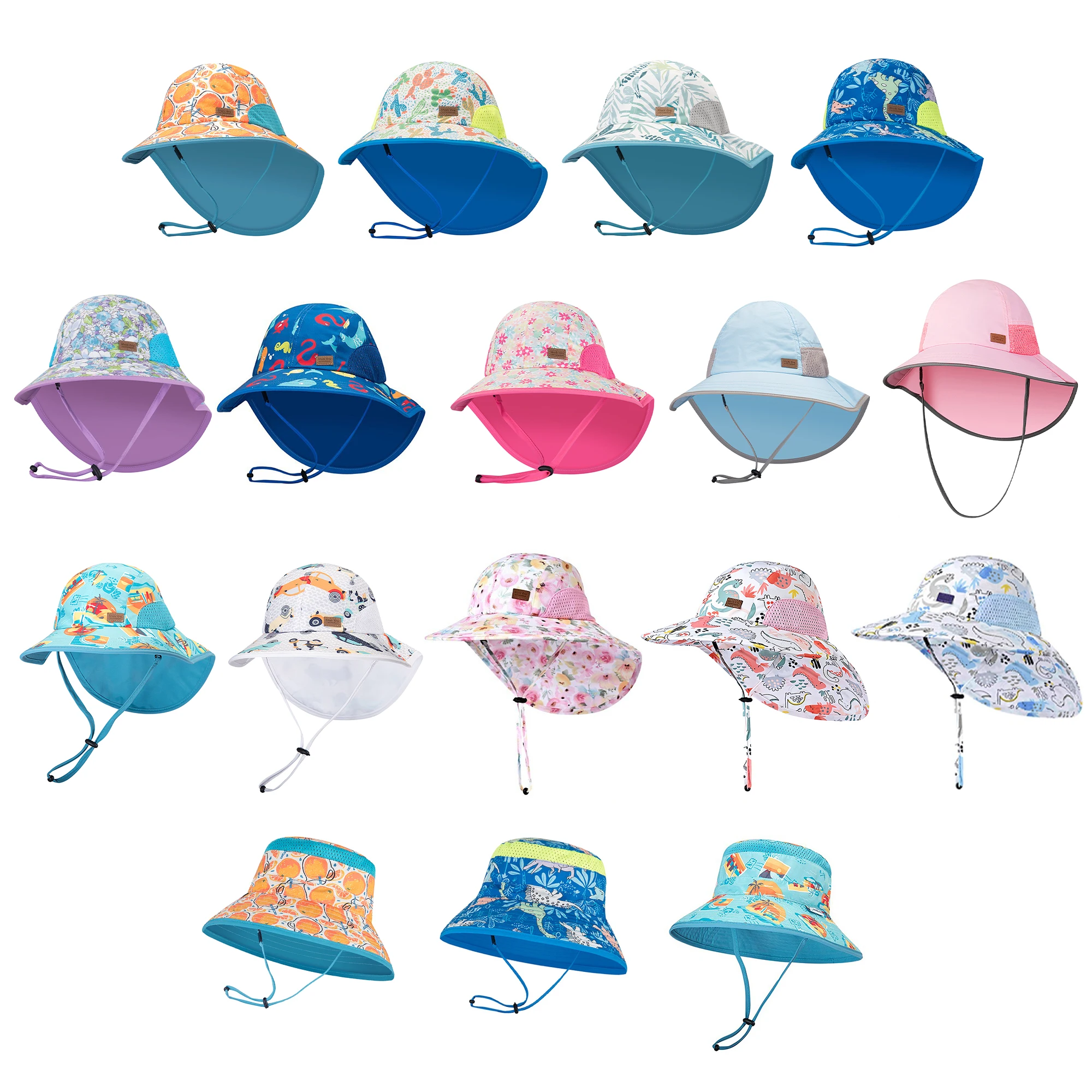 Summer Uv Protection Sun Visor Toddler Neck Cover Sun Protect Bucket Hat Kids Bucket Hat Custom Logo