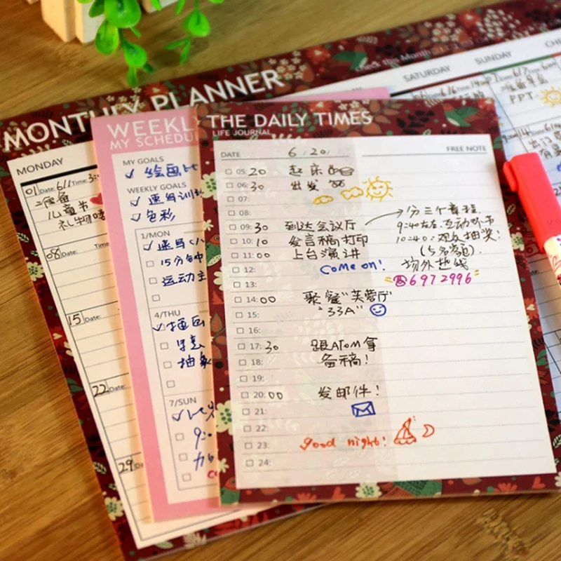 Customized To-Do List Memo Pad Weekly Monthly Daily Printing for Students School Office Gift Use Paper Material