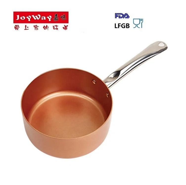 10 Pieces Copper Color Aluminium Casserole Cooker Non-Stick Copper Pan Cookware Set