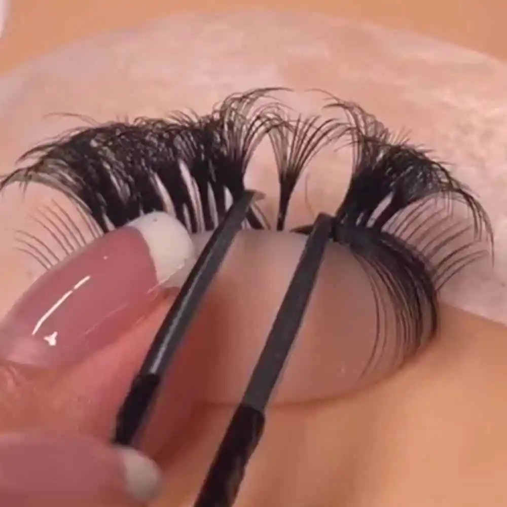 Handmade Russian Volume black cashmere lash Private Label C D Cc Dd Curl easy fan lash extension trays