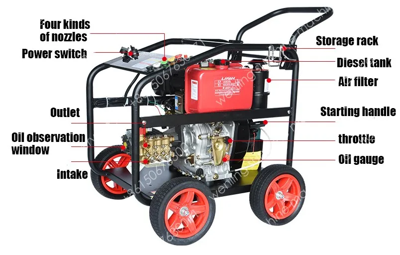 Movable 280Bar 4000PSI OEM High Pressure Car Washer Petrol/Diesel Jet Cleaning Machine Cold Water AR Pump Industrial Washer