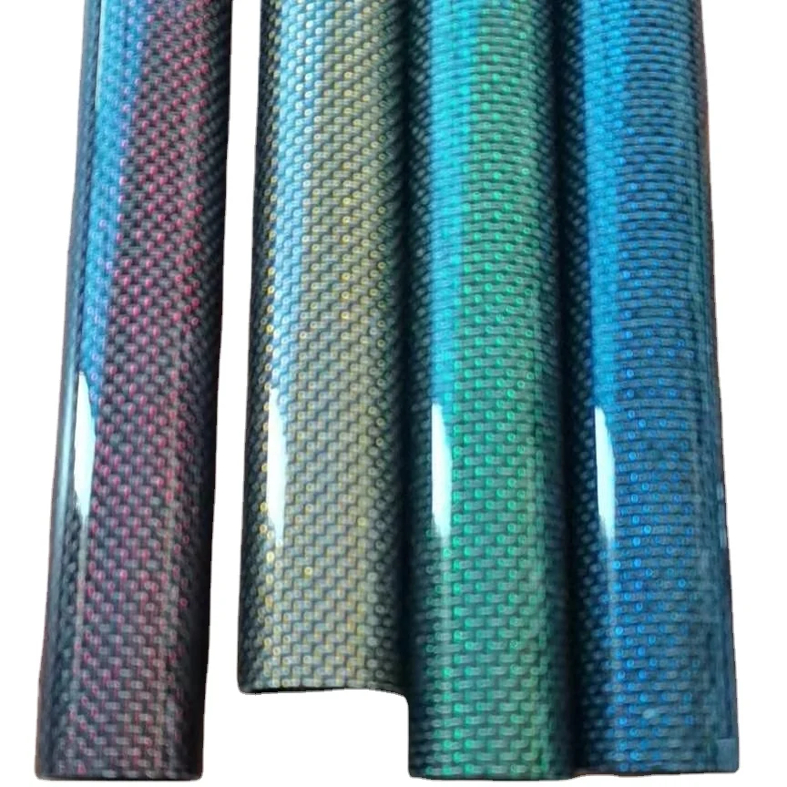 
2021 hot sale customized high quality plain weave glossy carbon fiber tube 