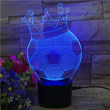 
Creative 3d Nightlight Soccer Football With Wireless Speaker LED Night Lamp Colorful Light Newest Acrylic Product For Gift 
