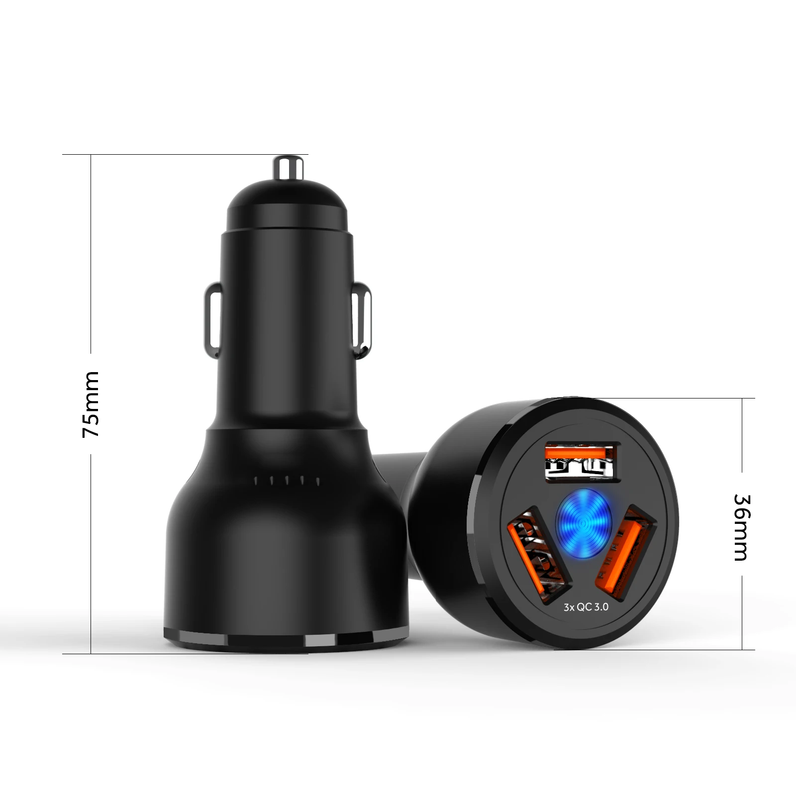  QC3.0 3 порта быстрой зарядки USB зарядное устройство адаптер 54 Вт QC автомобильное для мобильного