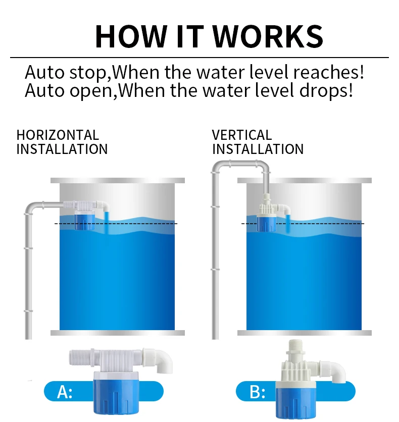 High quality float ball valve quick connection cheap auto shut off city water tank water level float control valve