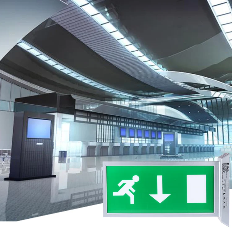 220V Rechargeable Emergency Exit Light Wall Mount Led Exit Sign Emergency Light