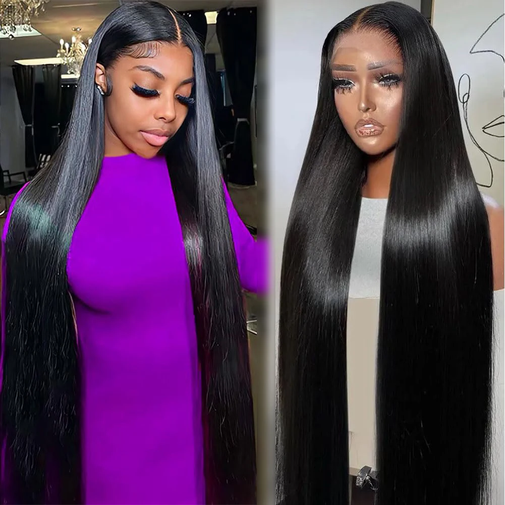 Wholesale Straight Lace Front Wigs Human Hair Pre Plucked Raw Indian Hair 13x4 HD Transparent Lace Frontal Wigs for Black Women