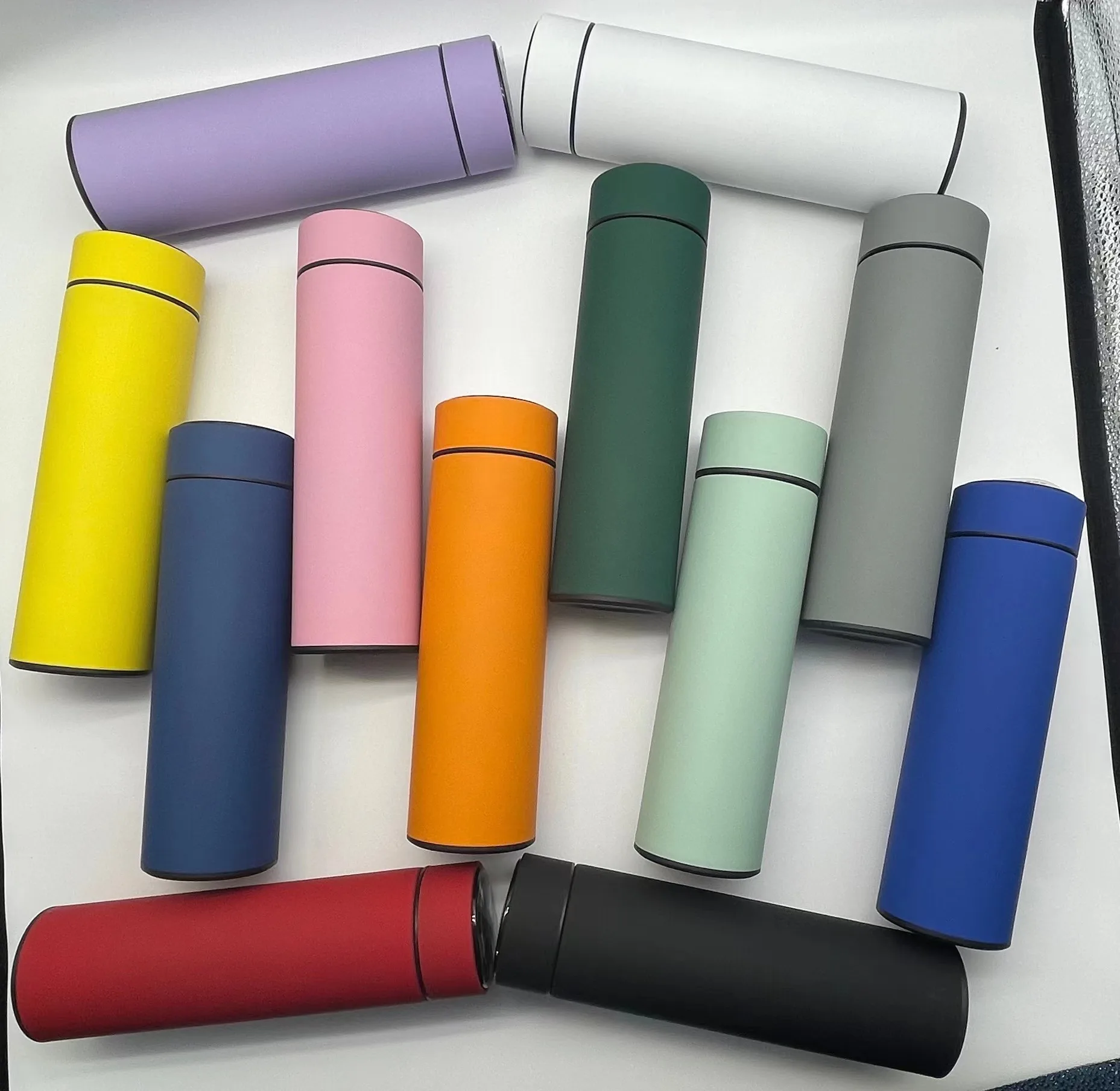 Rubber Paint Soft Touch Led Temperature Display Thermal Bottle