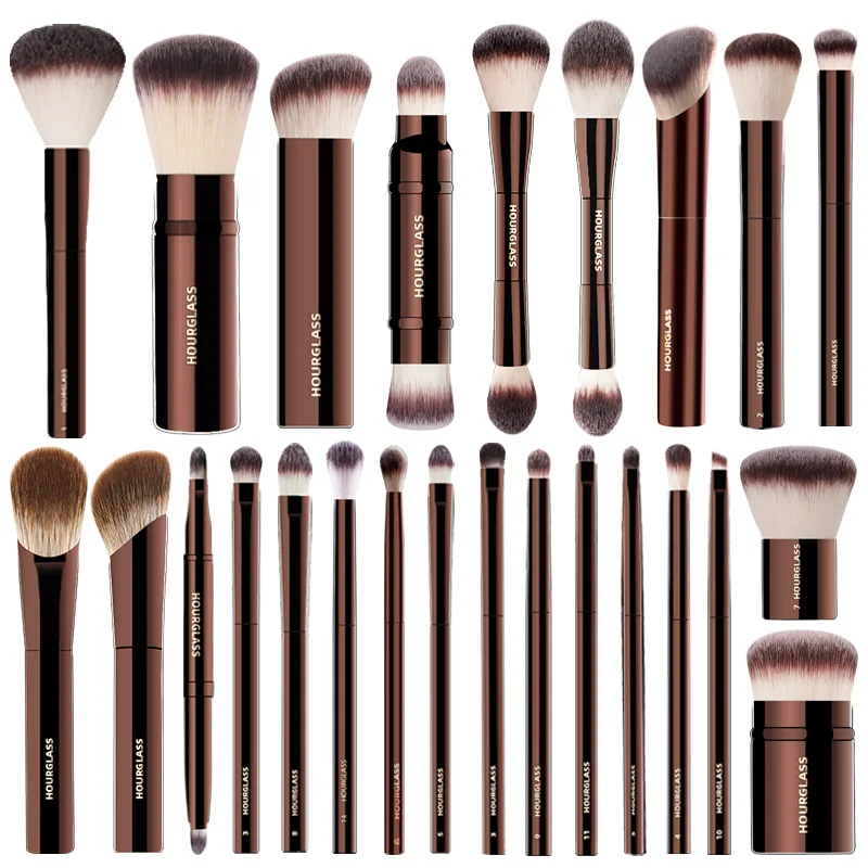 Luxury Cosmetics Tools Makeup Brush Set Aluminium Handle Blusher Powder Eyeshadow Foundation Lip Brush