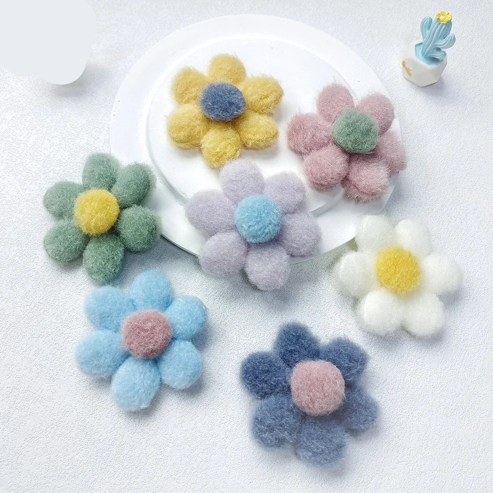 Korea Wool Felt Sunflower Handmade Diy Hat Shoe Accessories Daisy Flower Brooch Hair Poke Accessories