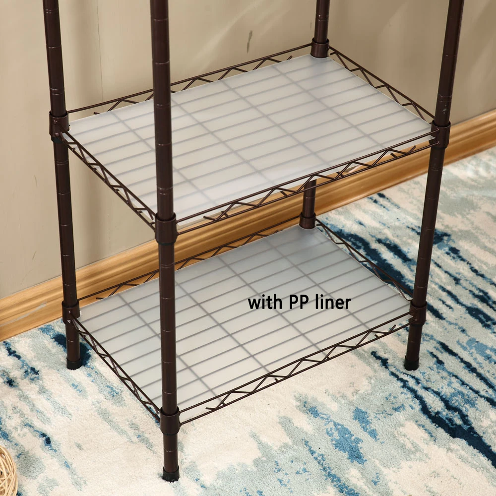 4-Shelf Adjustable, Heavy Duty Storage Shelving Unit with Castors, Steel Organizer Wire Rack