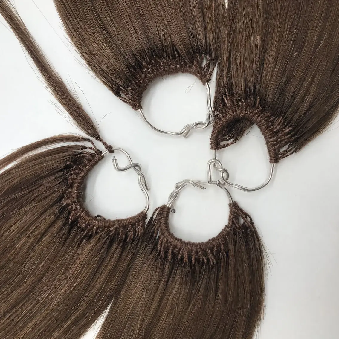 Top quality Virgin Remy Feather Line Hair In Natural Japan Market Korea no tip Hair Extension With Cotton Thread