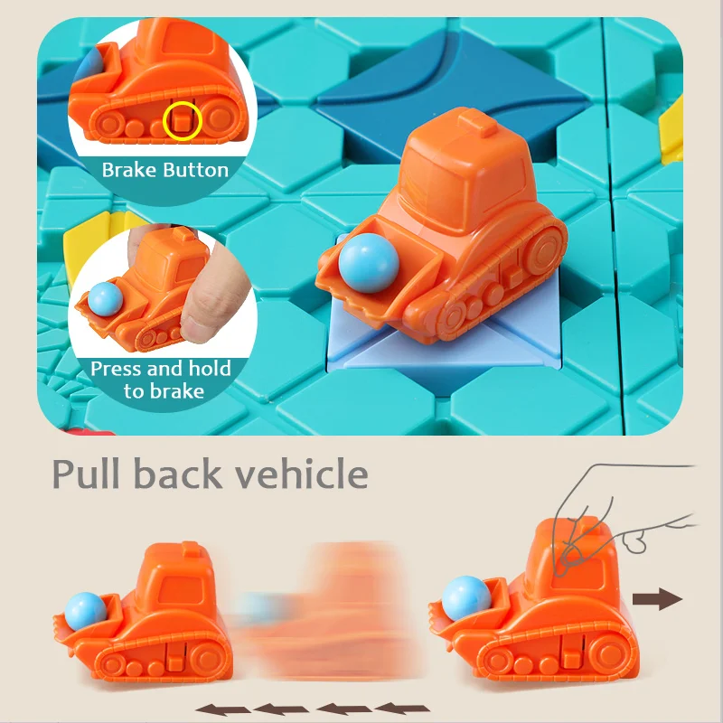 118 challenges kids brain teaser puzzle logical training toys road blocks builder car  track toy educational board game