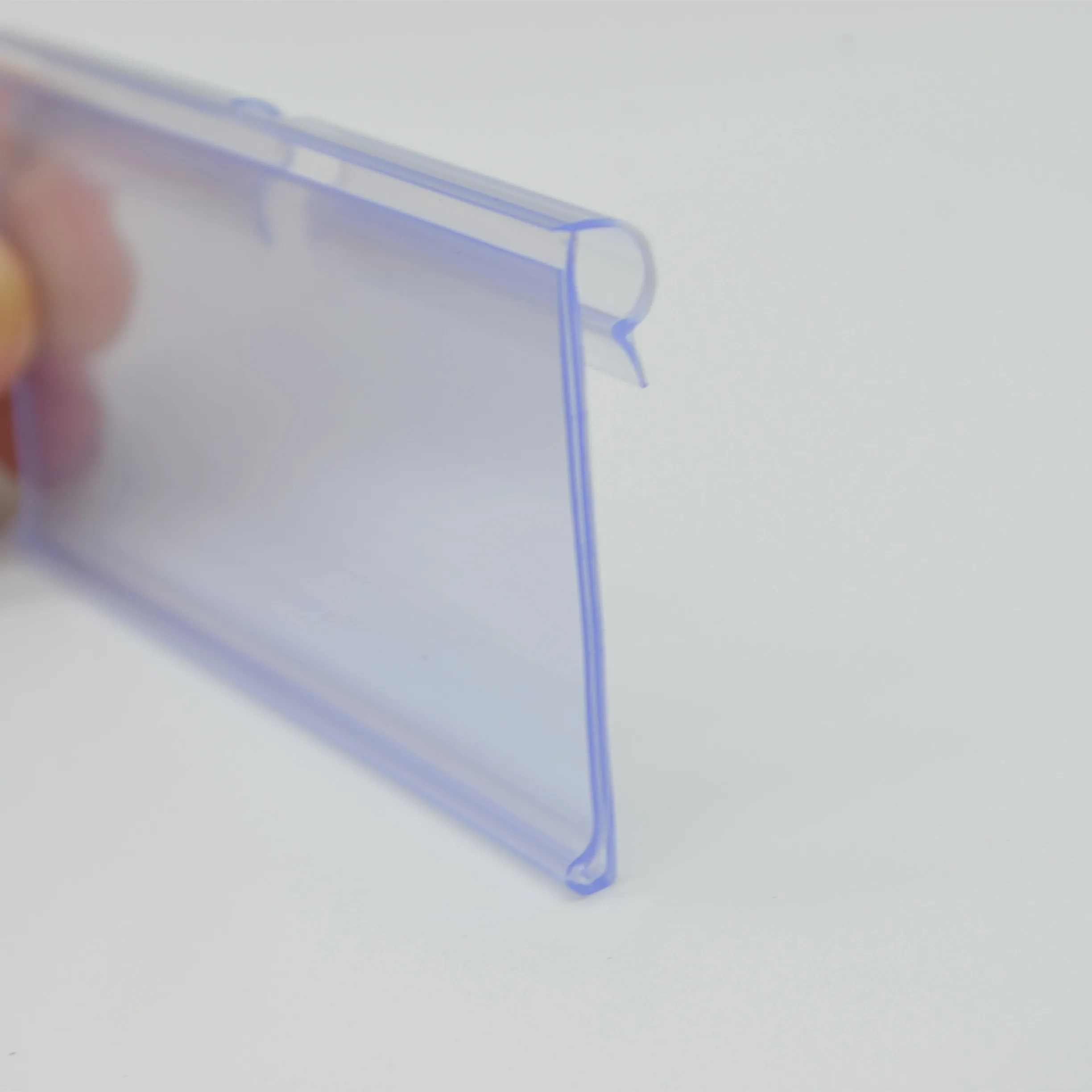 65mm length clear plastic pvc sign holder for supermarket shelf