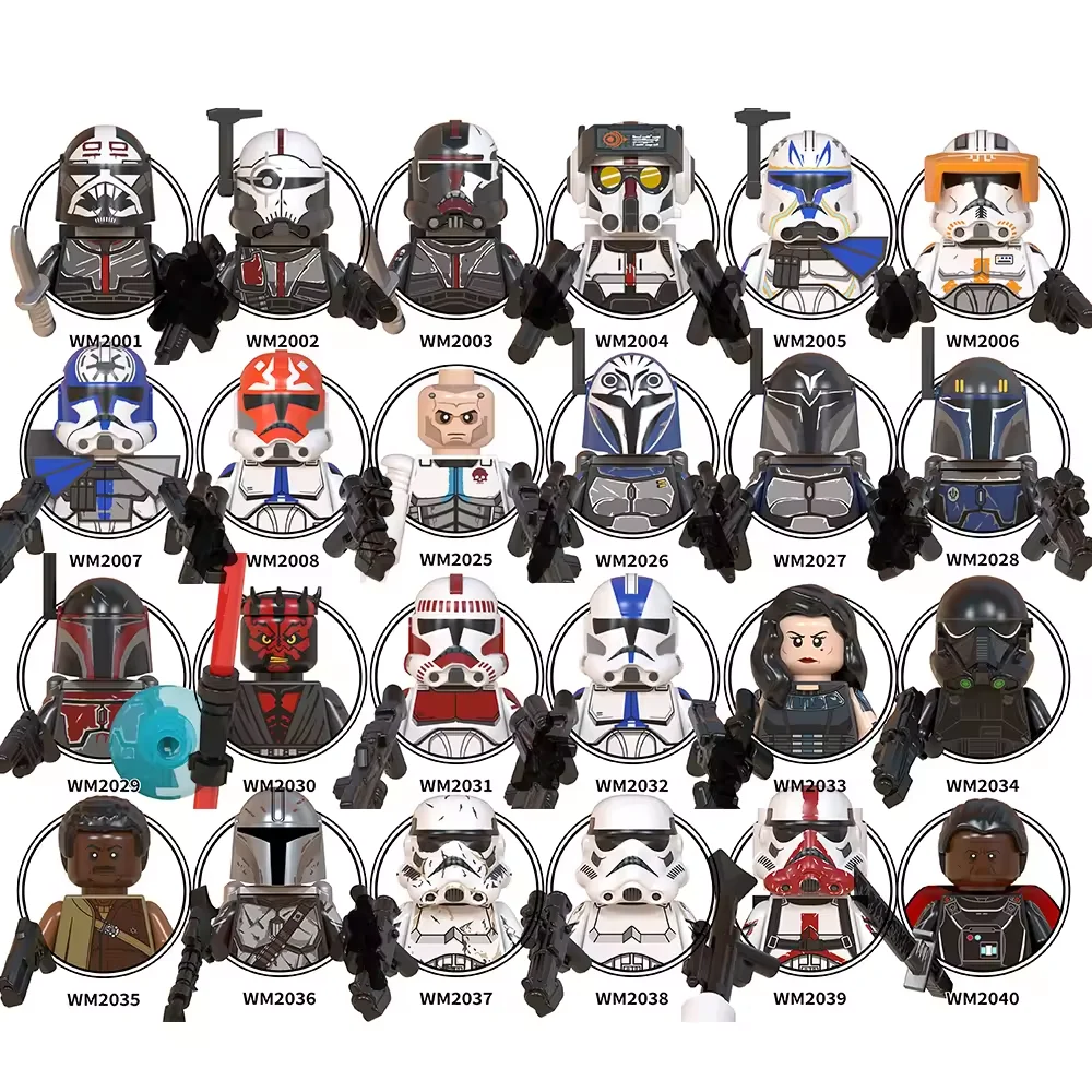 Space Wars Echo Bo Katan Darth Maul 501st Legion Coruscant Guards Cara Mandalorian Mini Toys Building Block for Kids