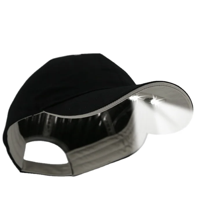 
custom logo designer outdoor sports baseball black hunting snapback LED light cap hats with LED light 