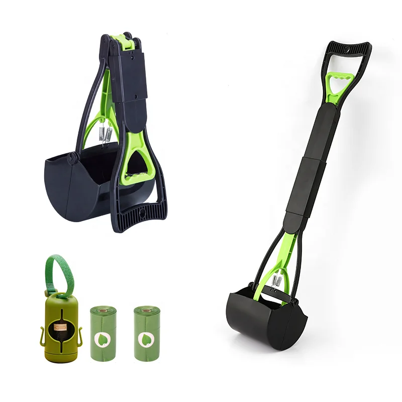 MMG Outdoor Portable Foldable Pooper for Dogs with Poop Bag Dispenser  Hot Selling Long Handle Potty Dog Poop Scooper
