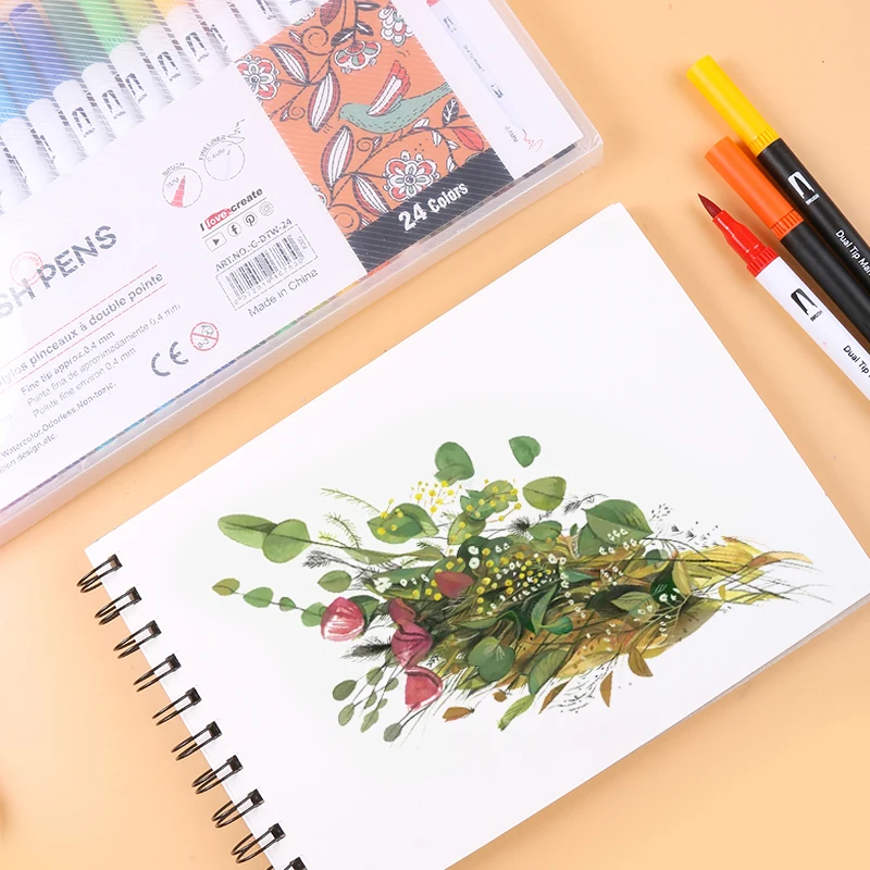 Giorgione Double Tips Fineliner Tip Marker Brushes Pen set of 12