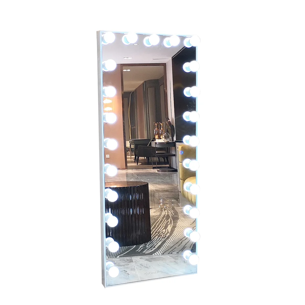 Stock in US! Docarelife MDF Wooden Frameless Dressing Makeup Vanity Floor Mirror Full Length Mirror with Lights