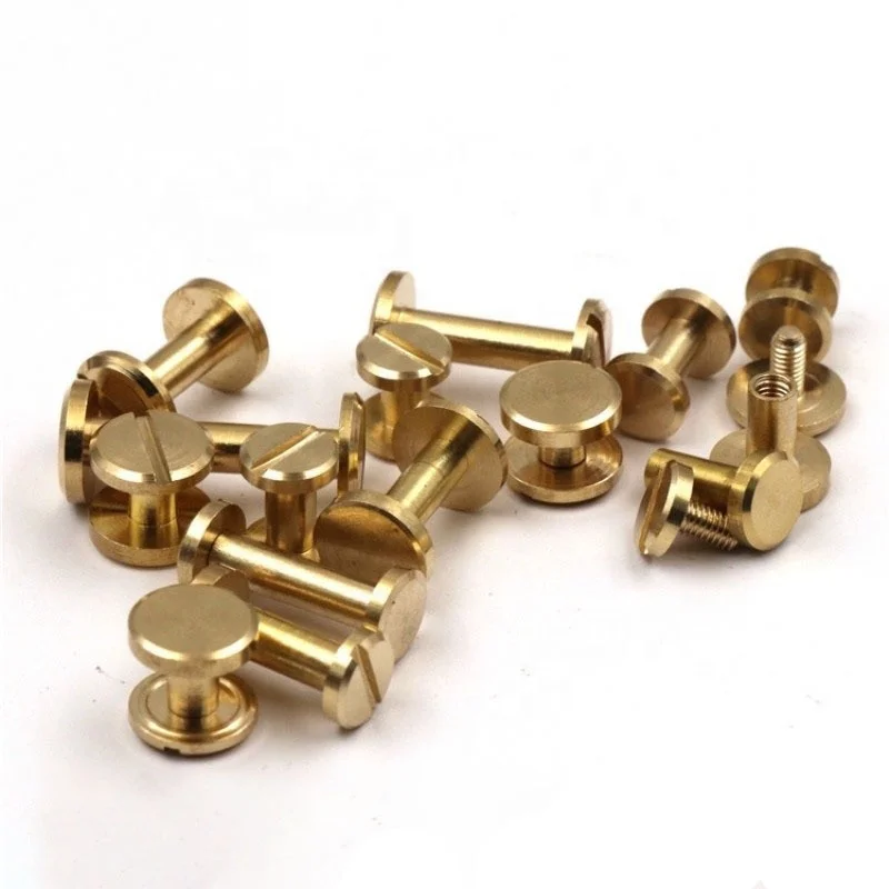 3MM 4MM 5MM Flat Arc Sun Flower Head Solid Brass Chicago Screws Rivets for Leather Chicago Bolt Belt Screws Binding Screws