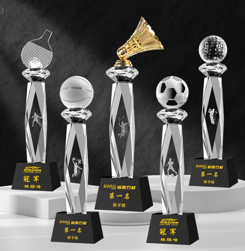 Cheap Personalized Customized Sport Event Trophy Football Trophy Soccer Crystal Trophy