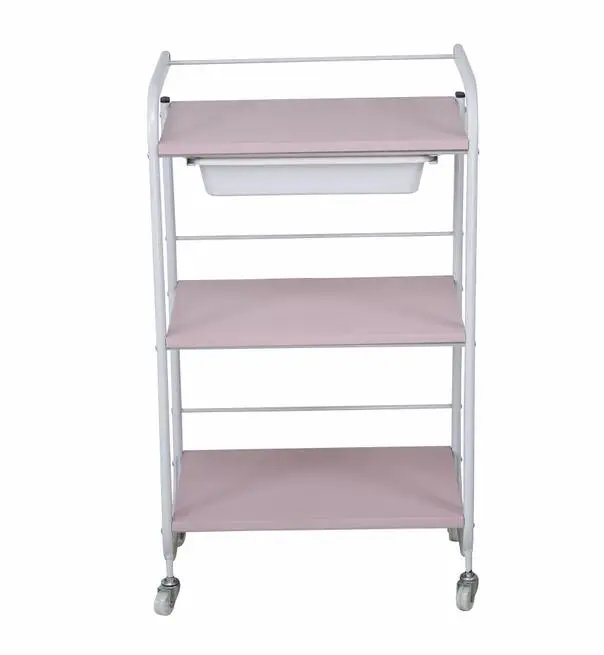 Розовая деревянная тележка для салона, оптовая цена, деревянная тележка для салона