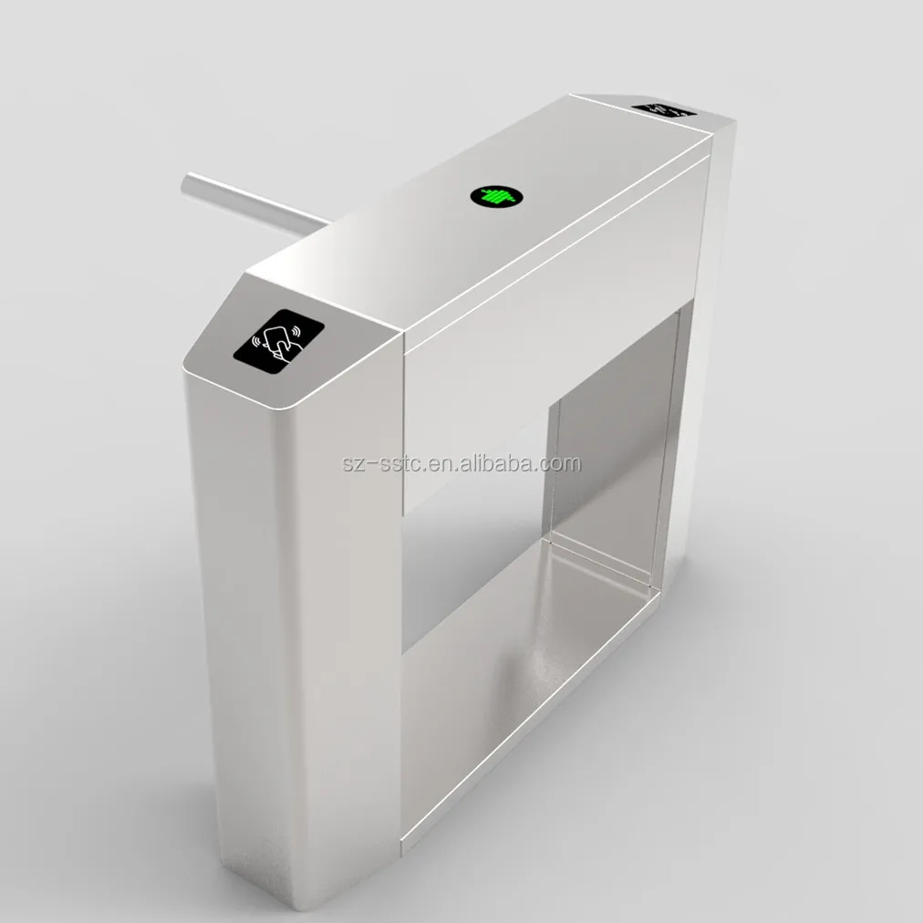 Electronic steel gate design enter and exit supermarket entrance price tripod turnstile with smart control system