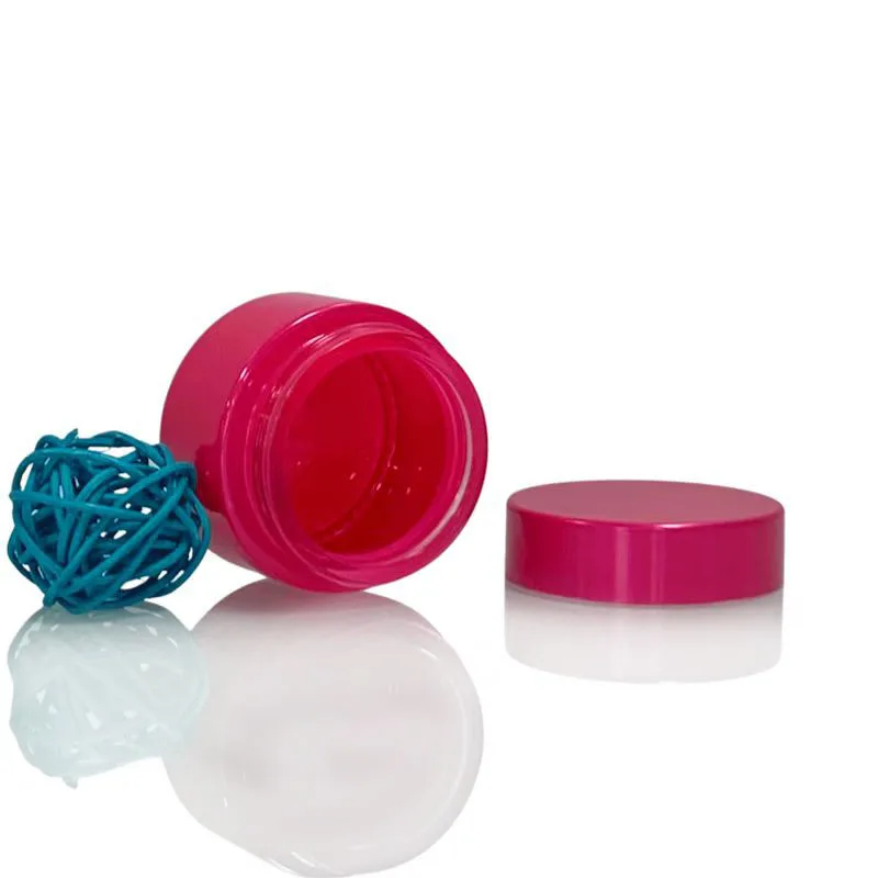 Custom colored glass container 5ml 30ml 1 ounce 2oz 2 oz 50ml 50g 60ml 100ml 100g eye face cream jars pink cosmetic jar with lid