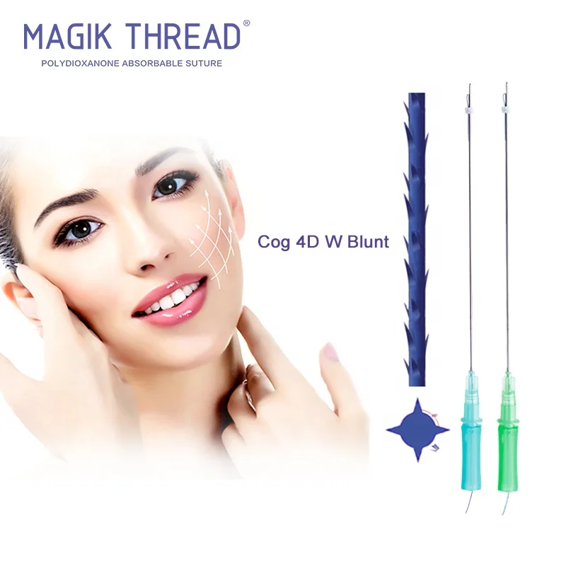 Magik Thread PDO CE Marked best collogen cog 4d L blunt hilos tensores cannula needle thread lifting pdo threads cog suture