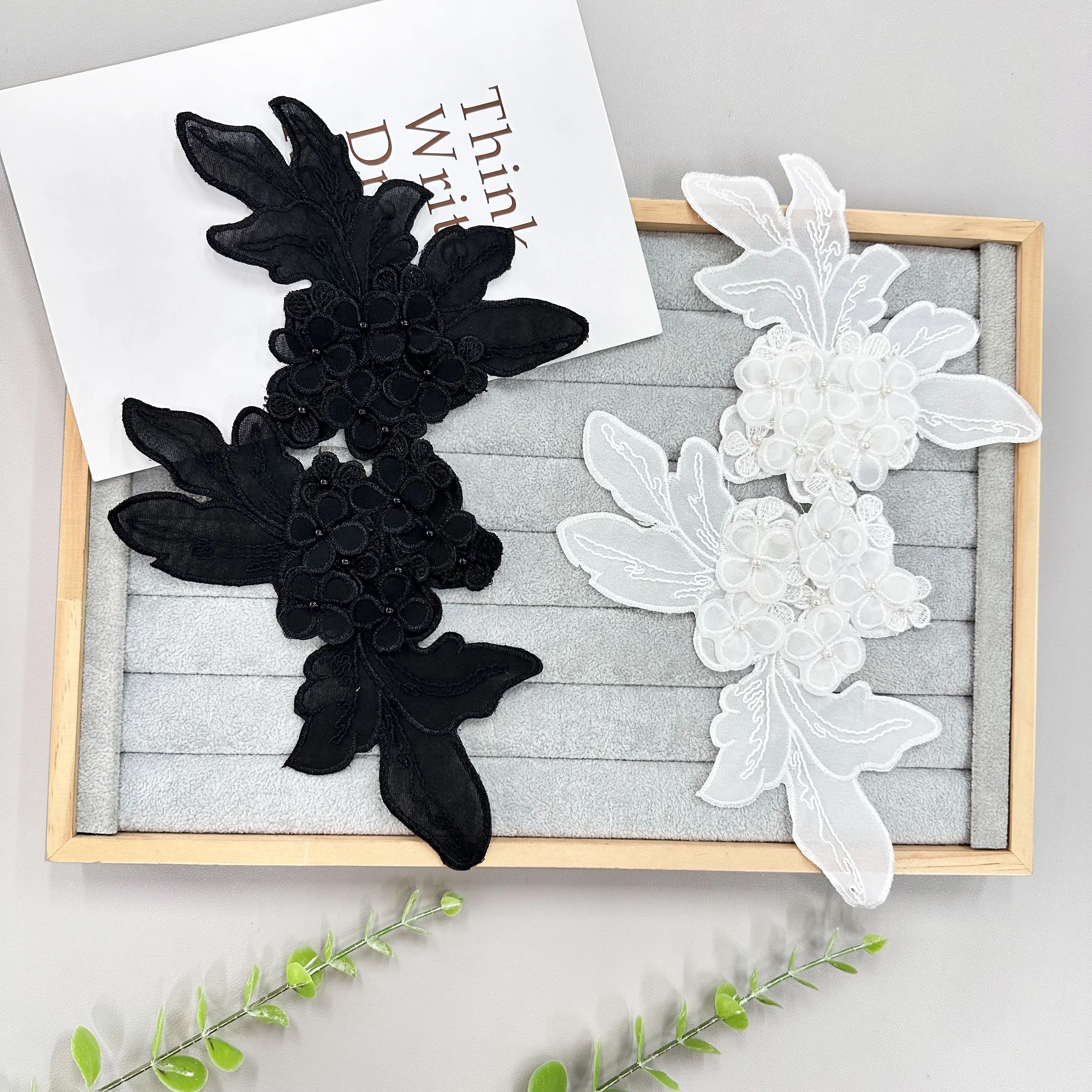 Lace Multi-Layer Embroidered Ball Beaded Three-Dimensional Embroidered Flower Patch Dress Dress Shirt Flower Patch Accessories