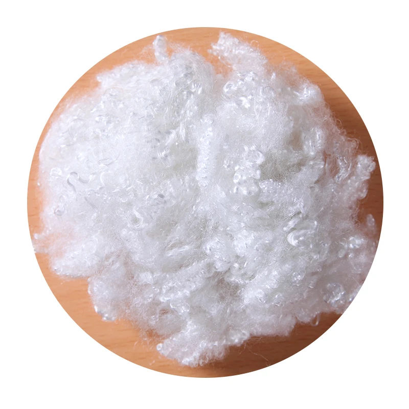 Low price of 100% Polyester 7dx64mm hollow conjugated siliconized recycled fiber in bales for filling pillows with high quality