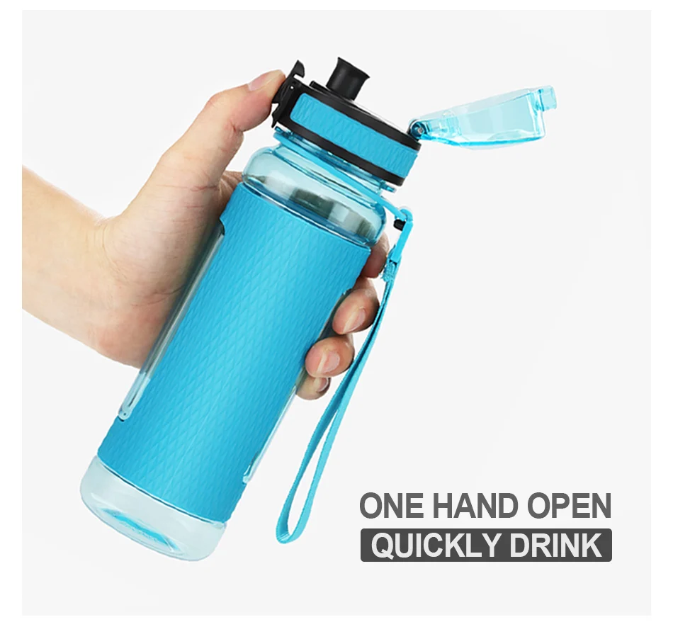 950ml Water Bottle With Motivational  Removable Strainer,Fast Flow Bpa Free Non-Toxic For Fitness, Gym And Outdoor Sports