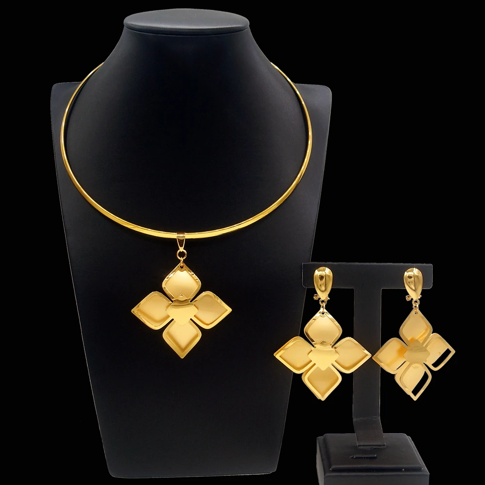 Zhuerrui High Quality Luxury Jewelry Sets Italian Gold Plated Jewelry Set Fashion Lady Dubai Style Jewellery Sets N220004