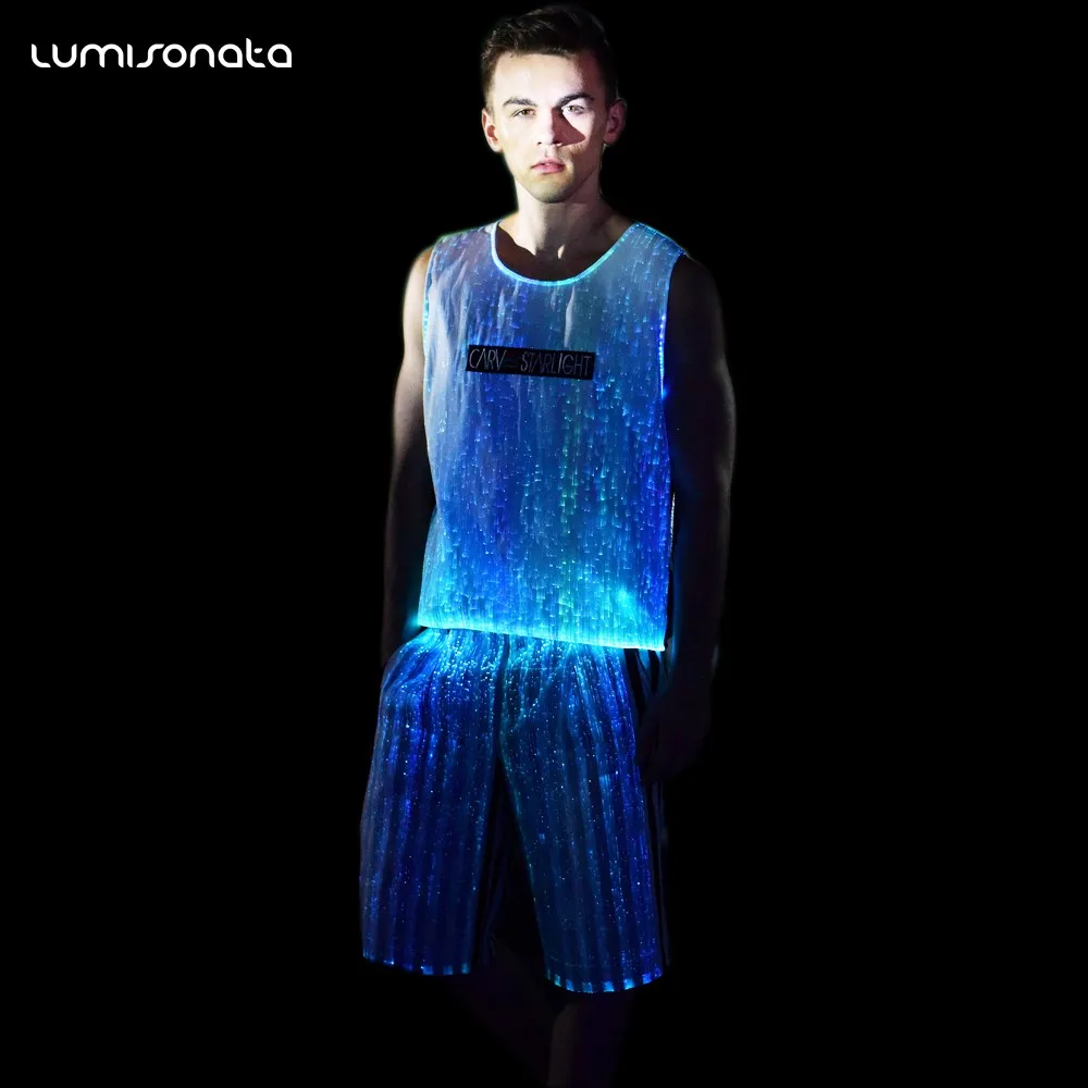 Christmas Party Dj Messsage Display Equalizer Luminous Light Up Glowing led t-shirt
