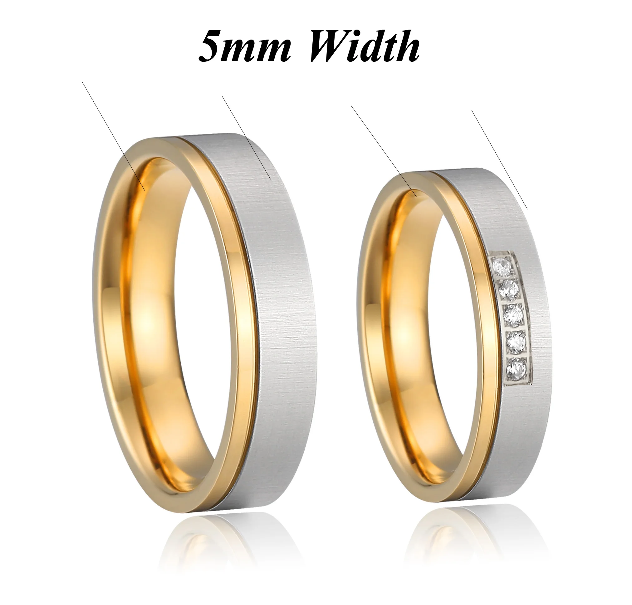 Latest proposal wedding rings for men and women pictures and prices gold plated stainless steel ring for couple cheap