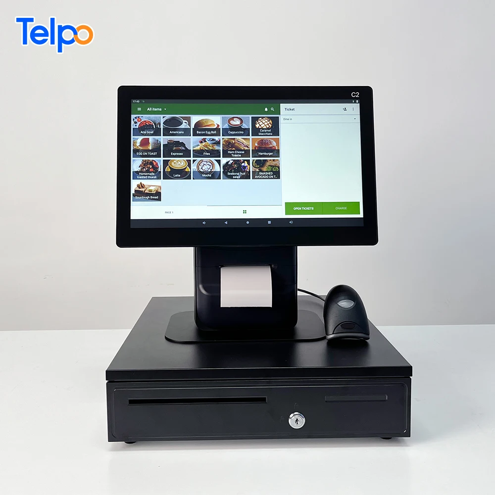 ECR Бизнес сенсорный двойной экран pos wifi Ресторан кассовый аппарат