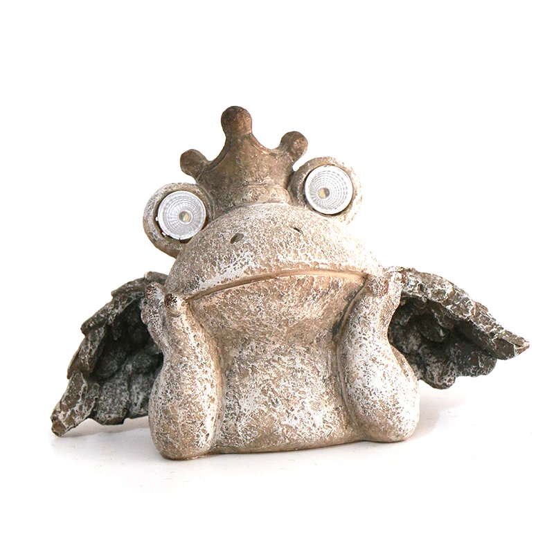 
Outdoor Decorative waterproof LED light Resin frog statues for Garden ornamentSolar powered lighting 