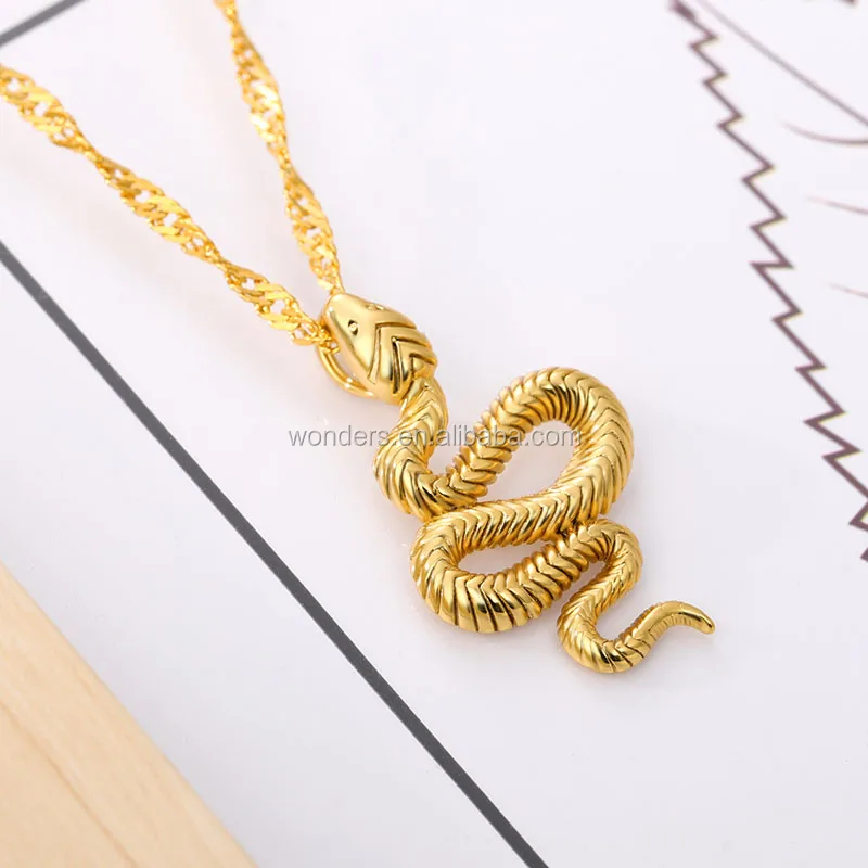 Delicate Snake Necklace Fashion Jewelry Water-Wave Chain Gold Plated