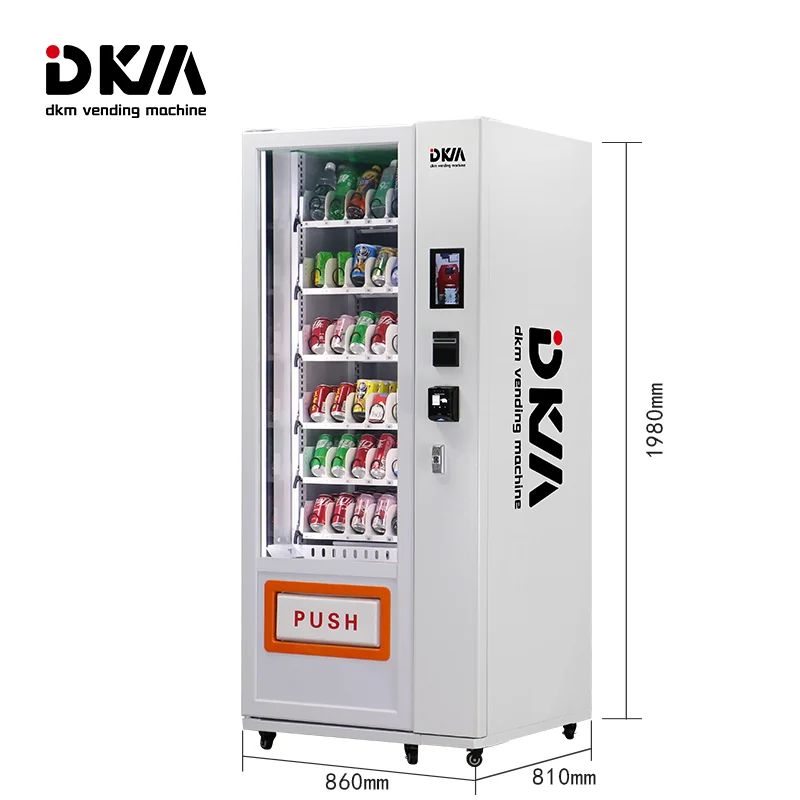 DKM Smart Slim Digital Small Snack And Cold Drink Vending Machine With Credit Card And Cash Payment