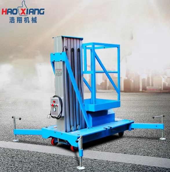  Электрический мобильный гидравлический одномачтовый подъемник из алюминиевого сплава Рабочая платформа мужской
